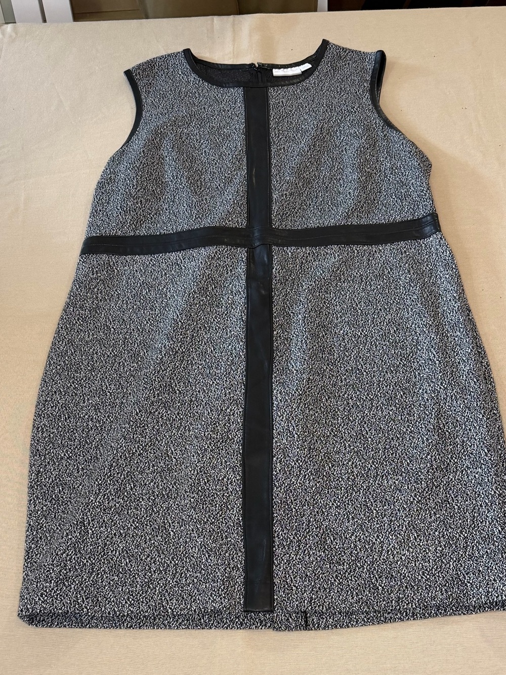 New York & Company Black and White Tweed Shift Dress